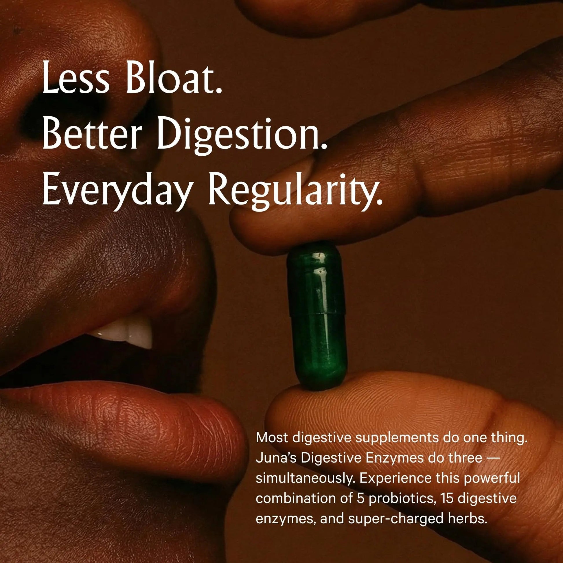 Juna Digestive Enzymes + Probiotic — 3-in-1 Daily Gut Support for Bloat Relief, Smooth Digestion & Microbiome Balance | 15 Enzymes, 5 Probiotics, 8 Botanicals | Vegan, 3rd-Party Tested | 60 Capsules - Maple Wellness Supplements