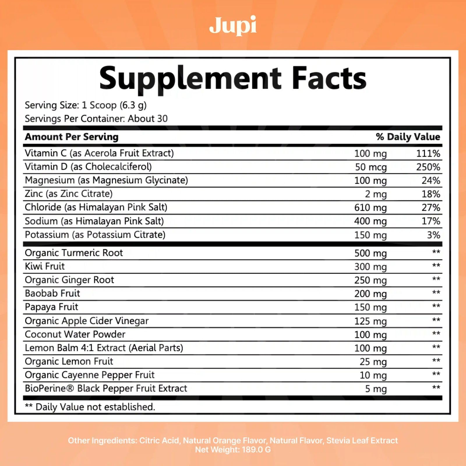 Jupi Hydration & Wellness Powder – Turmeric & Ginger shots, Vitamin C Supplement for Energy, Immune Support & Digestive Health – Vegan, Gluten-Free Drink Mix - Maple Wellness Supplements