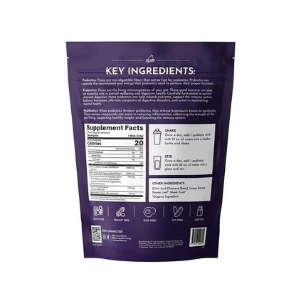 JUST INGREDIENTS Elderberry Lemonade 3-in-1 Probiotic Complex - Prebiotics, Probiotics & Postbiotics - 30 Sticks - Maple Wellness Supplements