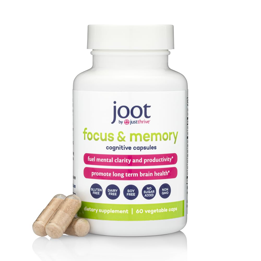 Just Thrive Focus & Memory Capsules – Nootropic Brain Supplement for Clarity, Concentration, Memory Support, & Energy – Citicoline, Lion’s Mane, Vitamins B12 & D3 - Maple Wellness Supplements