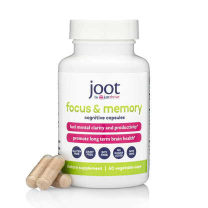 Just Thrive Focus & Memory Capsules – Nootropic Brain Supplement for Clarity, Concentration, Memory Support, & Energy – Citicoline, Lion’s Mane, Vitamins B12 & D3 - Maple Wellness Supplements