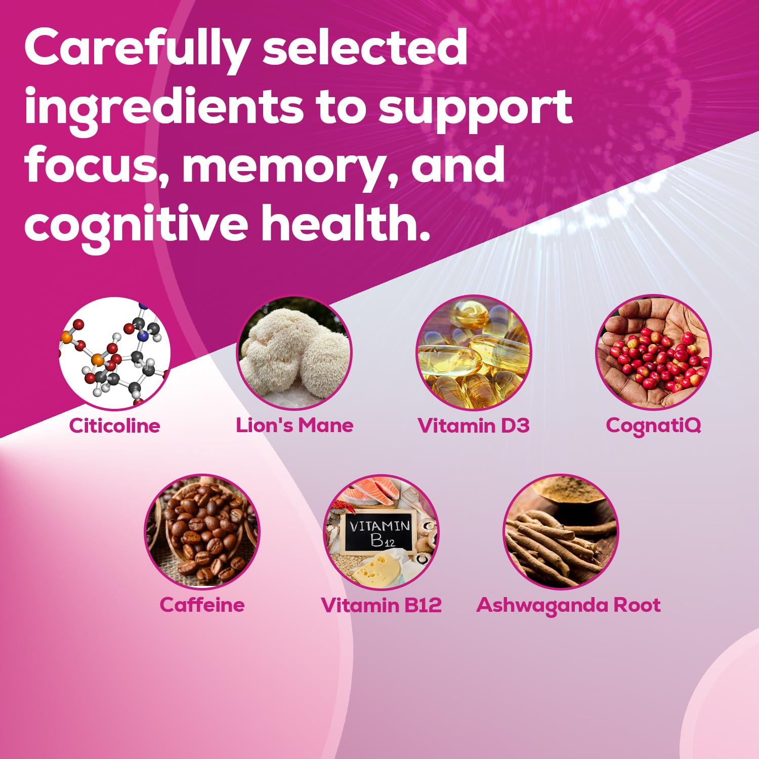 Just Thrive Focus & Memory Gummies – Nootropic Brain Supplement for Clarity, Concentration, Memory Support, & Energy – Citicoline, Lion’s Mane, Vitamin B12 & D3 - Maple Wellness Supplements