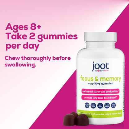 Just Thrive Focus & Memory Gummies – Nootropic Brain Supplement for Clarity, Concentration, Memory Support, & Energy – Citicoline, Lion’s Mane, Vitamin B12 & D3 - Maple Wellness Supplements