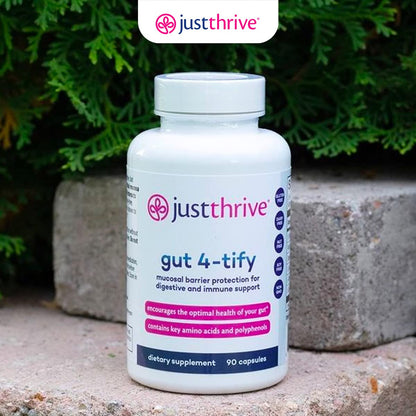 Just Thrive Gut 4-tify - Gut Health Supplements for Women and Men - Anti Bloat, 90 Vegetable Capsules - Maple Wellness Supplements