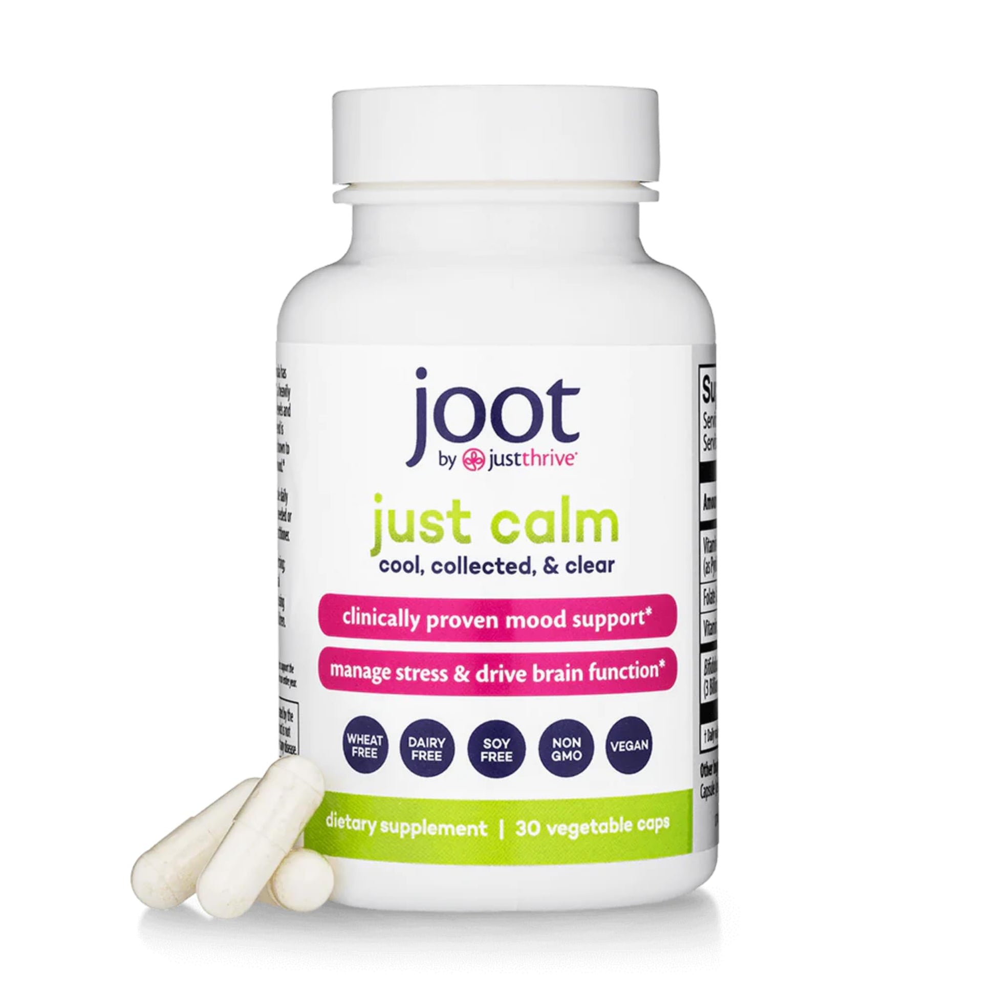 Just Thrive - Just Calm - Cortisol Manager - Calming, Memory, and Mood Support Supplement - Vegan, 30 Calm Capsules - Maple Wellness Supplements