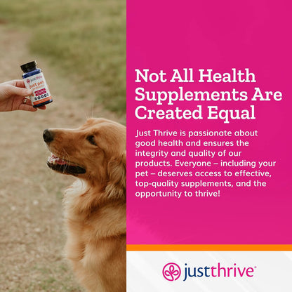 Just Thrive Just Pets Probiotic - Daily Digestive Probiotics for Dogs and Cats - 4 Billion CFUs Pet Probiotic, 30 Capsules - Maple Wellness Supplements