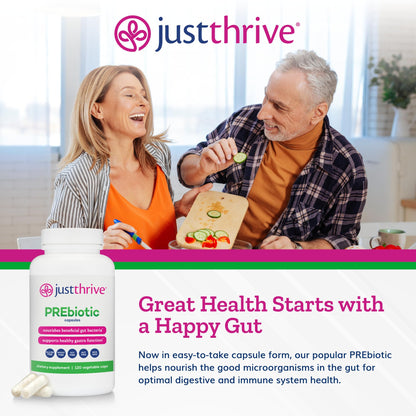 Just Thrive PREbiotic Capsules - Prebiotic Blend for Gut Health and Immune Support, 120 Caps - Maple Wellness Supplements