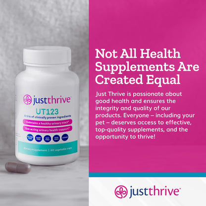 Just Thrive UT123 - Supports Urinary Tract Health for Women - Made with Cranberry, 60 Capsules - Maple Wellness Supplements