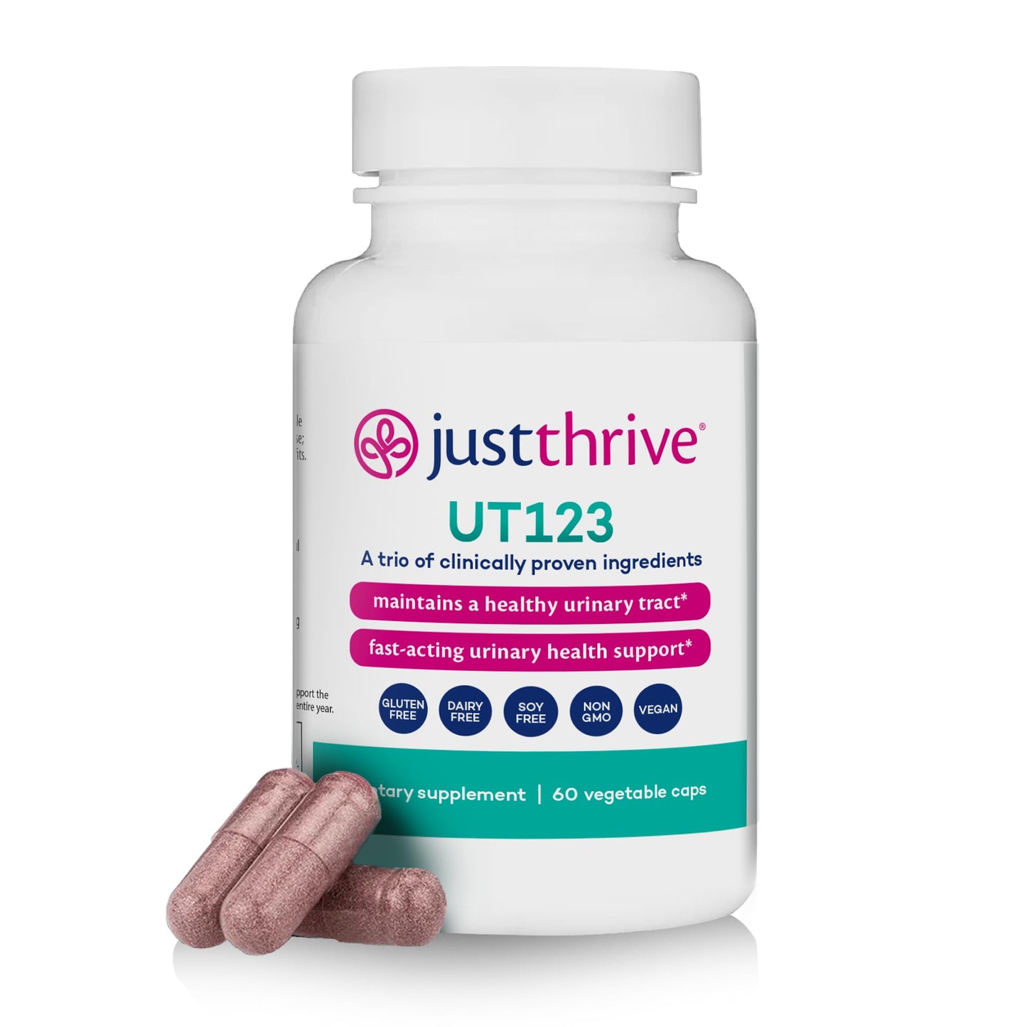 Just Thrive UT123 - Supports Urinary Tract Health for Women - Made with Cranberry, 60 Capsules - Maple Wellness Supplements