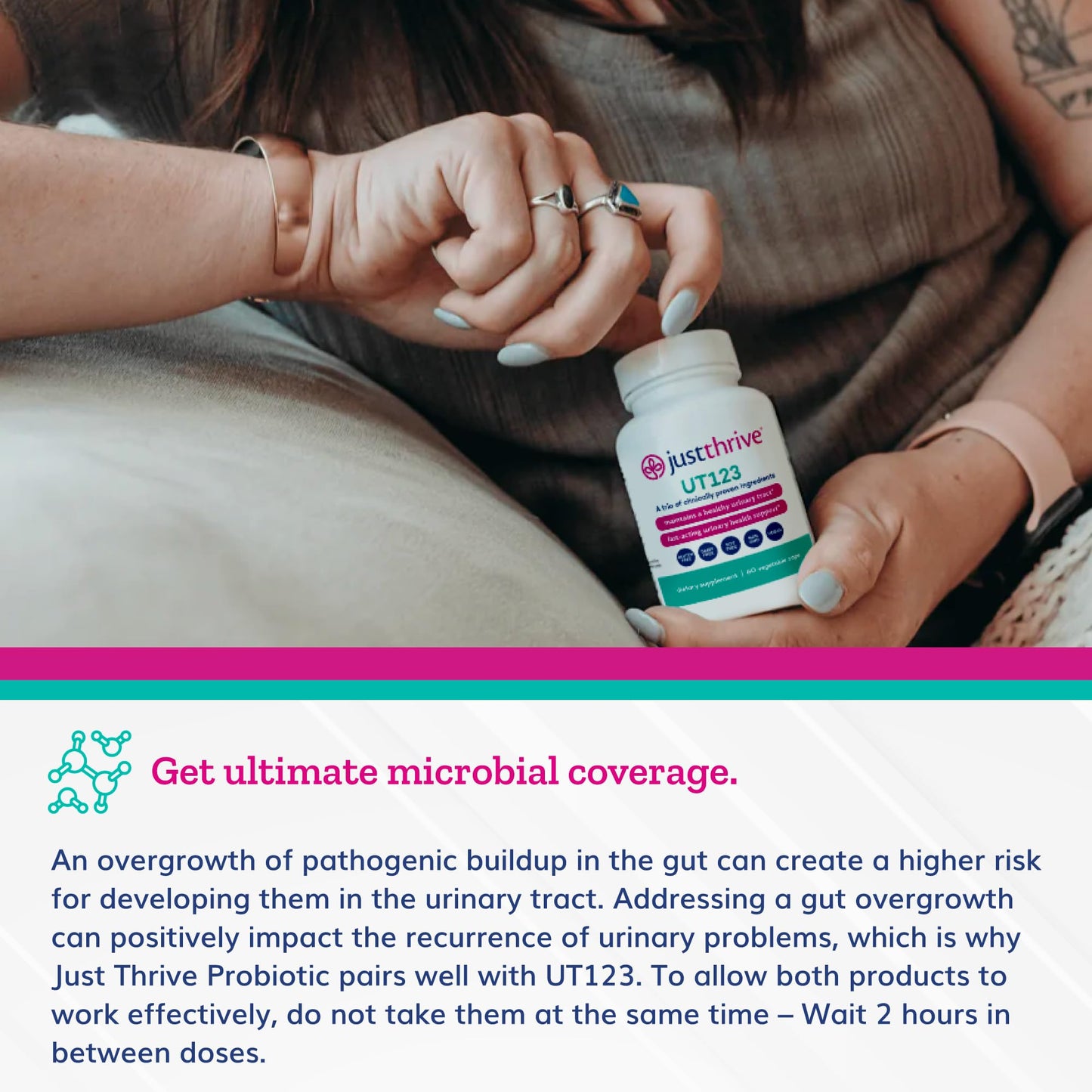 Just Thrive UT123 - Supports Urinary Tract Health for Women - Made with Cranberry, 60 Capsules - Maple Wellness Supplements