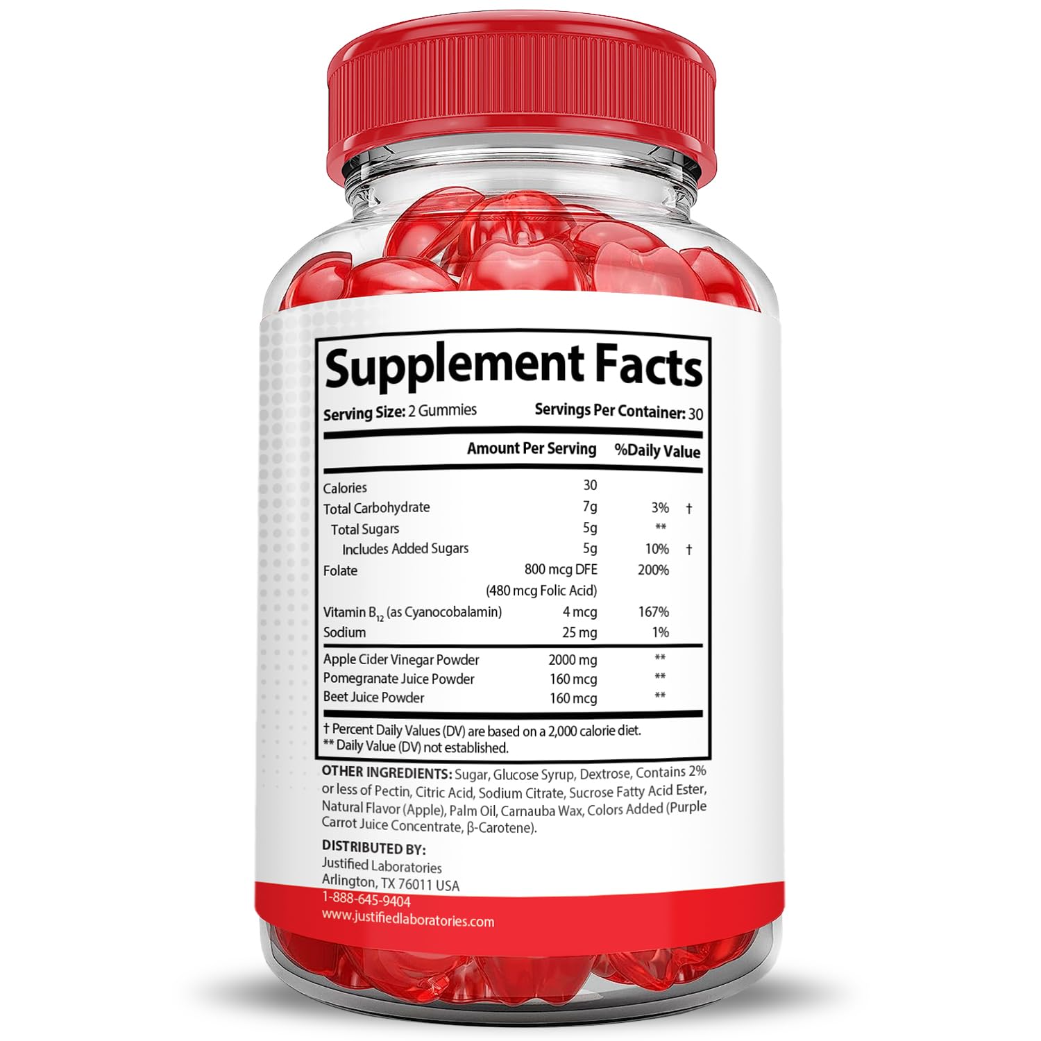 Justified Laboratories (5 Pack) Vital Pump XL Extreme 2000MG Performance Gummies Vital PumpXL Advanced Formula Formulated with Beet Juice ACV Pomegranate Powder B12 Vegan Non GMO 300 Gummys - Maple Wellness Supplements