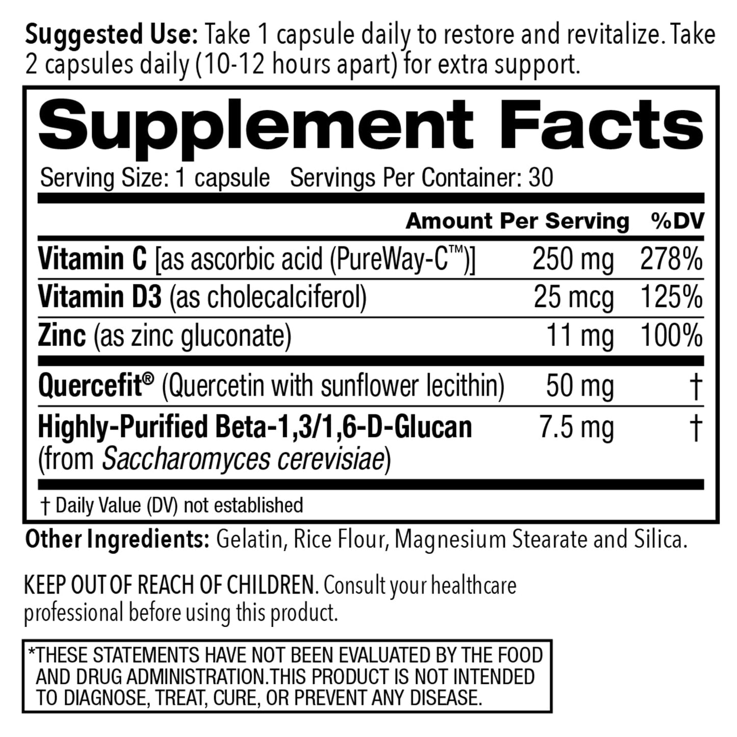 Juvenon AgeRenew Beta Glucan Anti Aging Immunity Support Supplement, Beta Glucan with Zinc Quercetin for Immune Defense Boost - Maple Wellness Supplements