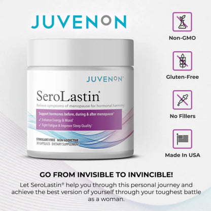 Juvenon Menopause Supplements for Women Mood Support, Hot Flashes Relief, Peri-Menopausal Support, Hormone Balance, Promote Calm, Energy, Clarity, Sleep, Natural Herbal Supplement, (30 Capsules) - Maple Wellness Supplements