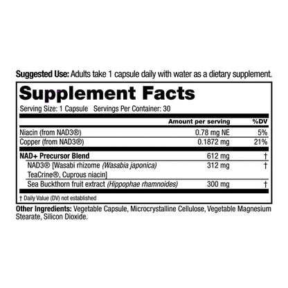 Juvenon Peak NAD+ | Advanced Cellular Health and Regeneration Formula | Boost NAD+ Levels, Support Cellular Vitality, and Promote Natural Renewal - Maple Wellness Supplements