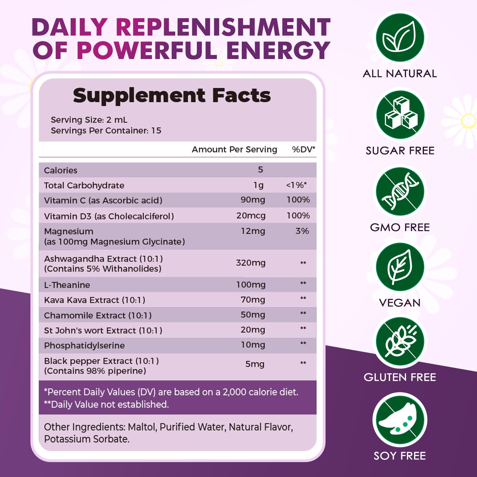 JUYIHEAL Cortisol Supplements, 10 in 1 Cortisol Detox Manager Reducer Hormone Balance Liquid Drops with Ashwagandha, Magnesium, L-theanine - Maple Wellness Supplements