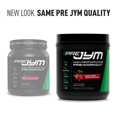 JYM Supplement Science Pre JYM Black Cherry Pre Workout Powder for Men & Women, BCAAs, Nootropics, Creatine HCI, Citrulline, Beta-Alanine, Betaine, Taurine, Huperzine, 30 Servings - Maple Wellness Supplements