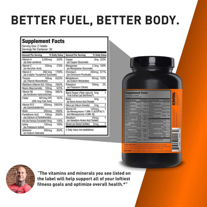 JYM Supplement Science PRO JYM 45 Servings - Tahitian Vanilla Bean & tamin & Mineral Support, Vitamin A, C, B6, B12, E, K, Boron, Biotin, Potassium 60 Tablets - Maple Wellness Supplements