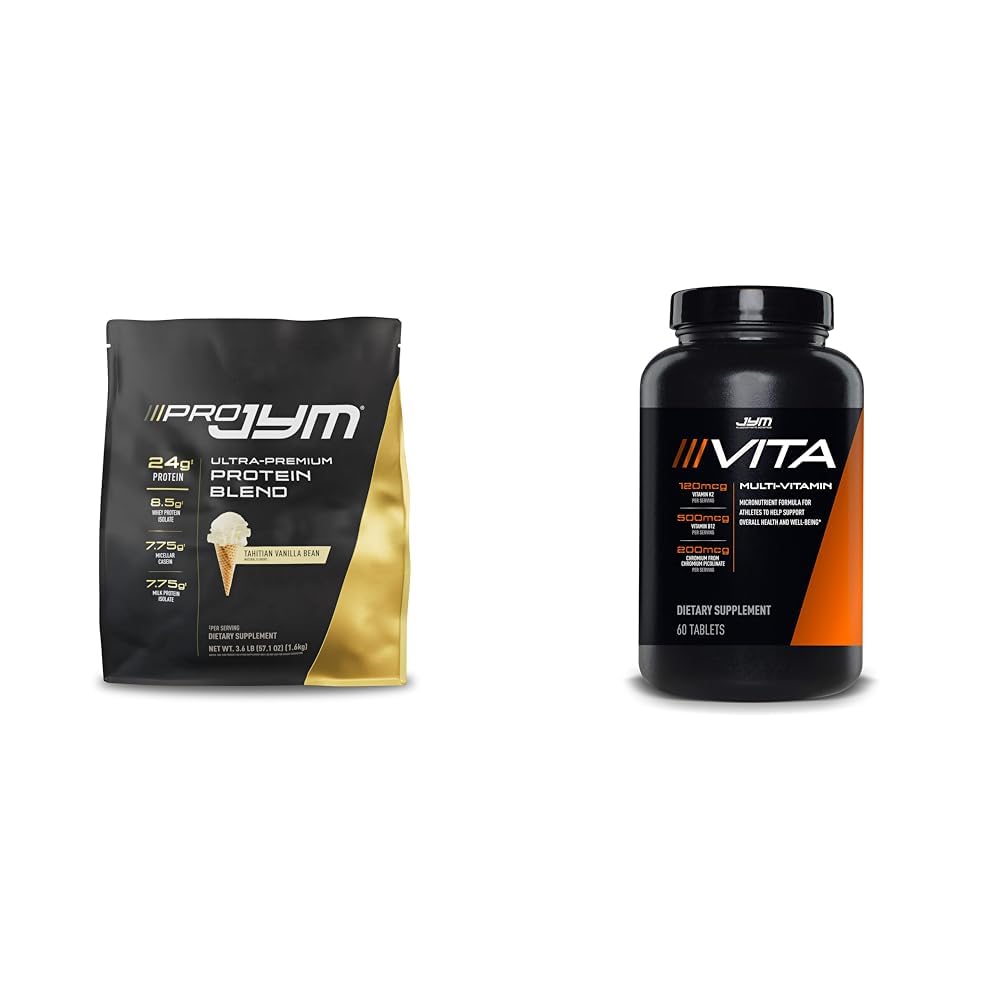 JYM Supplement Science PRO JYM 45 Servings - Tahitian Vanilla Bean & tamin & Mineral Support, Vitamin A, C, B6, B12, E, K, Boron, Biotin, Potassium 60 Tablets - Maple Wellness Supplements