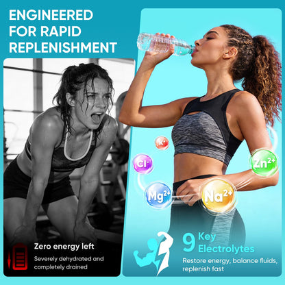 JYNOREX Electrolytes Powder Packets Sugar Free, 30 Sticks High Sodium Hydration Packets, Electrolyte Drink Mix with Lemon Lime Watermelon Peach Berry Kiwi - Maple Wellness Supplements