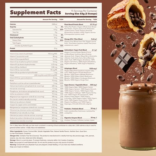 Ka’Chava All-In-One Nutrition Shake Blend, Chocolate, 85+ Superfoods, Nutrients & Plant - Maple Wellness Supplements