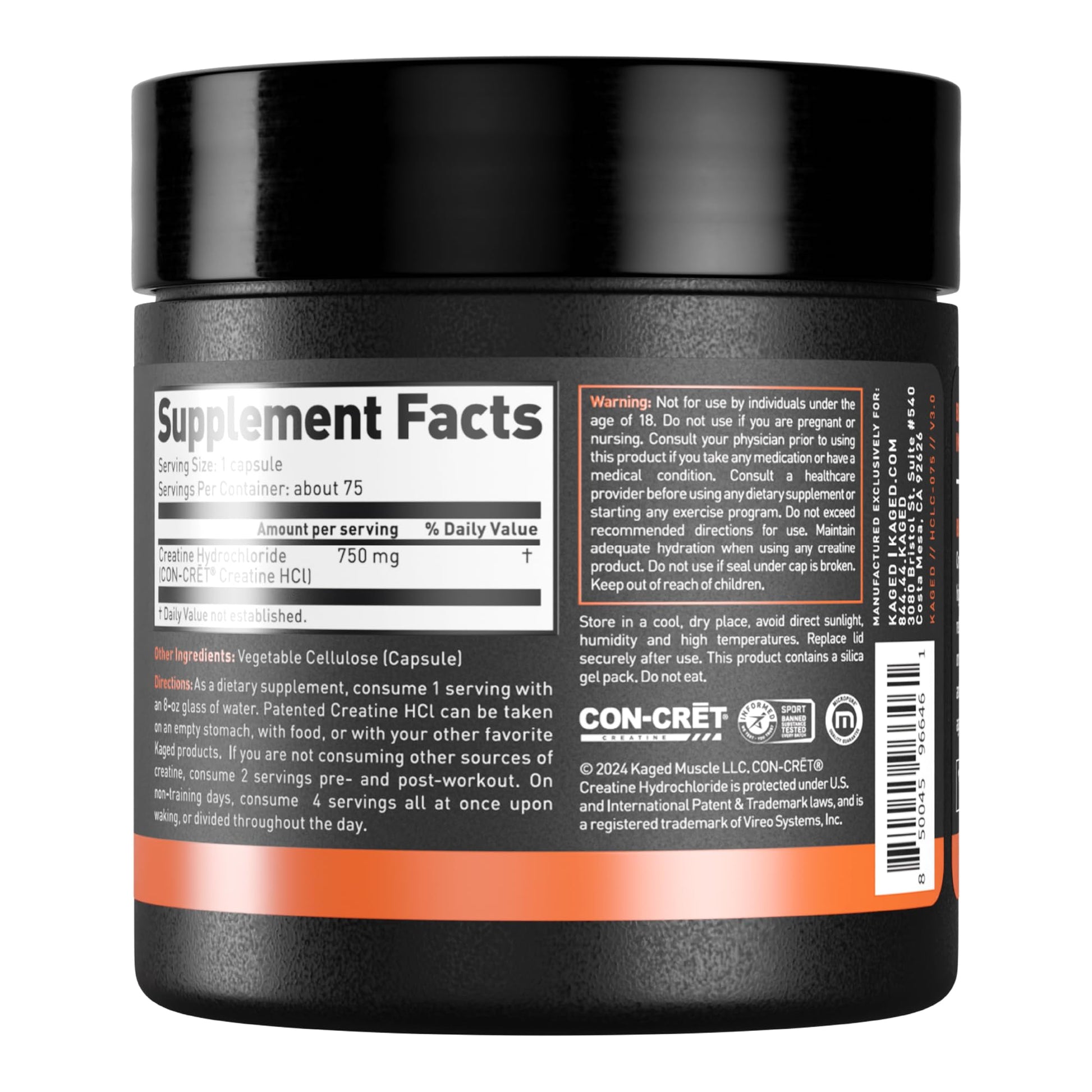 Kaged Creatine HCl Capsules | 7X Concentrated vs Mono | Muscle Building & Recovery | High Absorption | No Bloating | Creatine for Men & Women - Maple Wellness Supplements