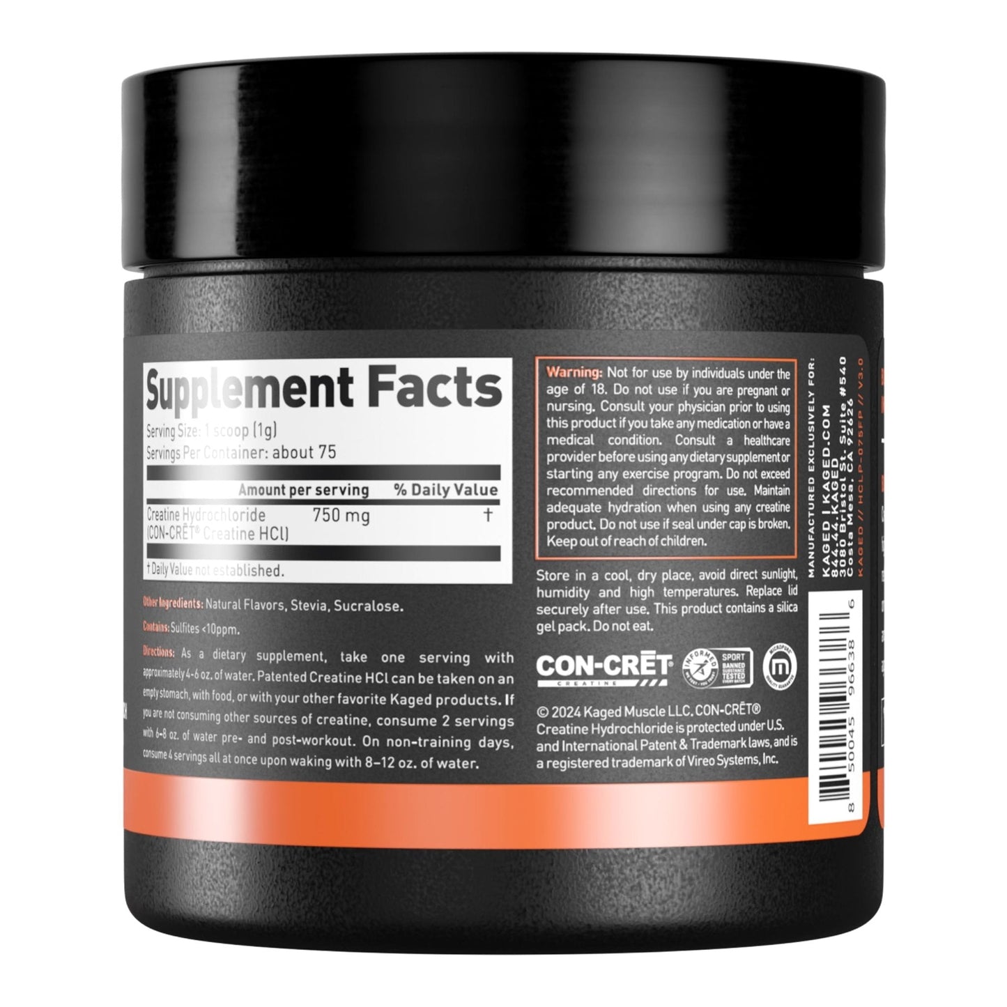 Kaged Creatine HCl Powder | 7X Concentrated vs Mono | Muscle Building & Recovery | High Absorption | No Bloating | Creatine for Men & Women - Maple Wellness Supplements