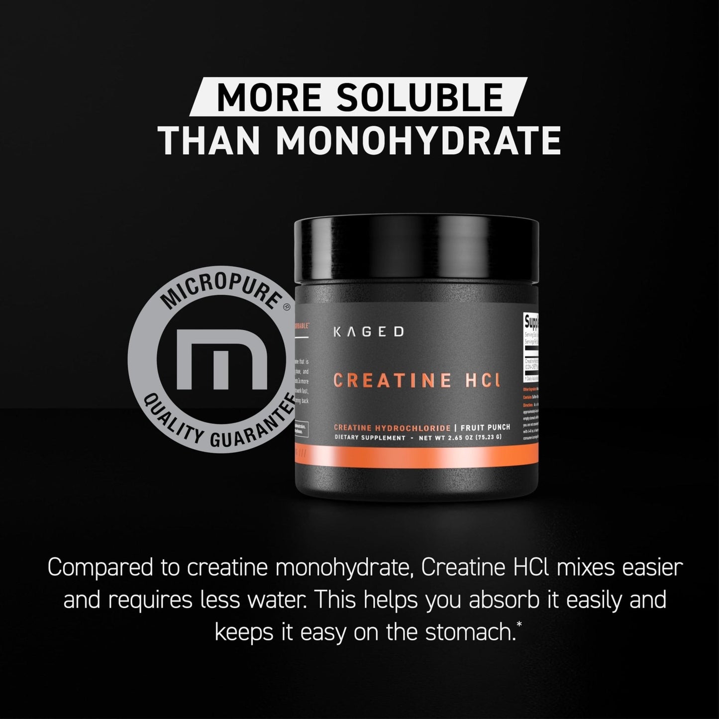 Kaged Creatine HCl Powder | 7X Concentrated vs Mono | Muscle Building & Recovery | High Absorption | No Bloating | Creatine for Men & Women - Maple Wellness Supplements