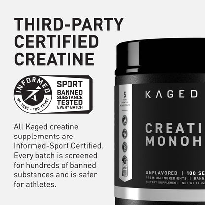 Kaged Creatine Monohydrate Micronized Powder | Unflavored | Muscle Building & Recovery | 5000 mg Per Serving | Vegan, Gluten Free, Easily Digestible - Maple Wellness Supplements