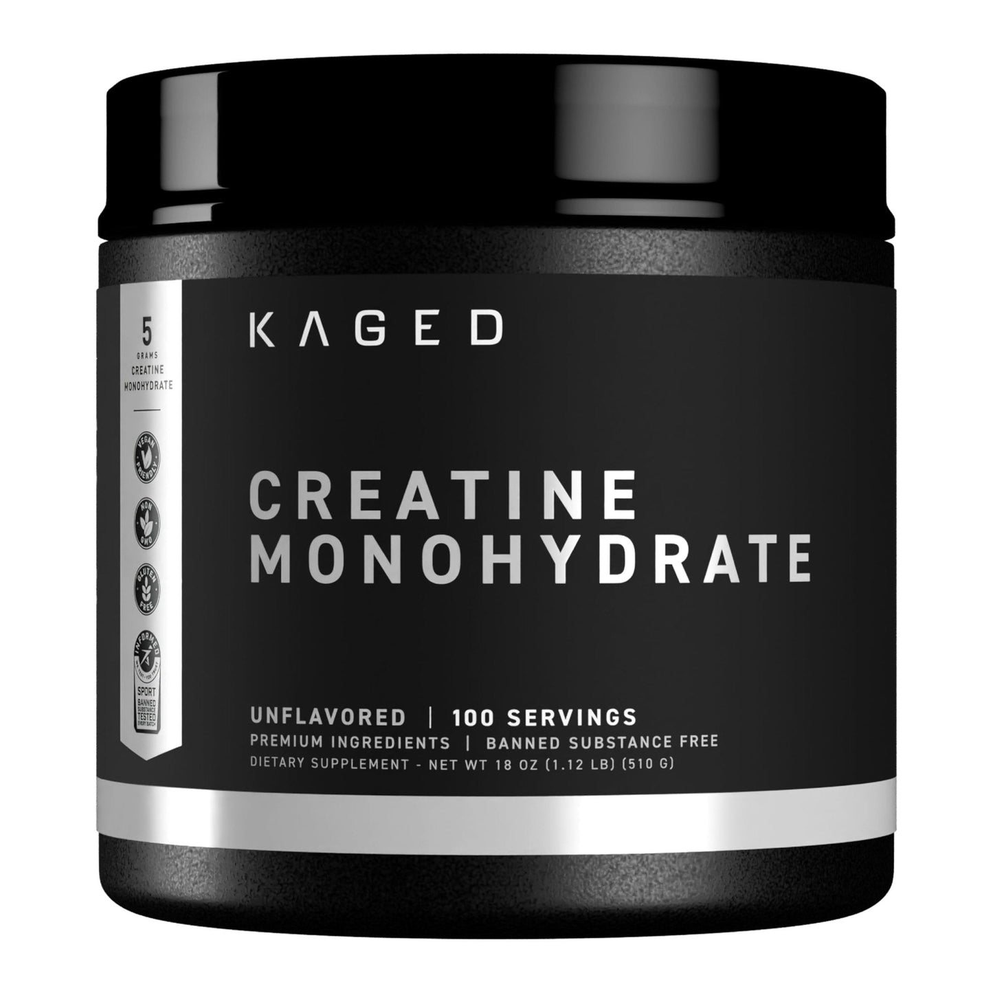 Kaged Creatine Monohydrate Micronized Powder | Unflavored | Muscle Building & Recovery | 5000 mg Per Serving | Vegan, Gluten Free, Easily Digestible - Maple Wellness Supplements