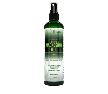 Kaiame Naturals Magnesium Oil Spray, Large 12 oz, Undiluted, Pure and Organic, Sourced from Ancient Zechstein Seabed - Maple Wellness Supplements