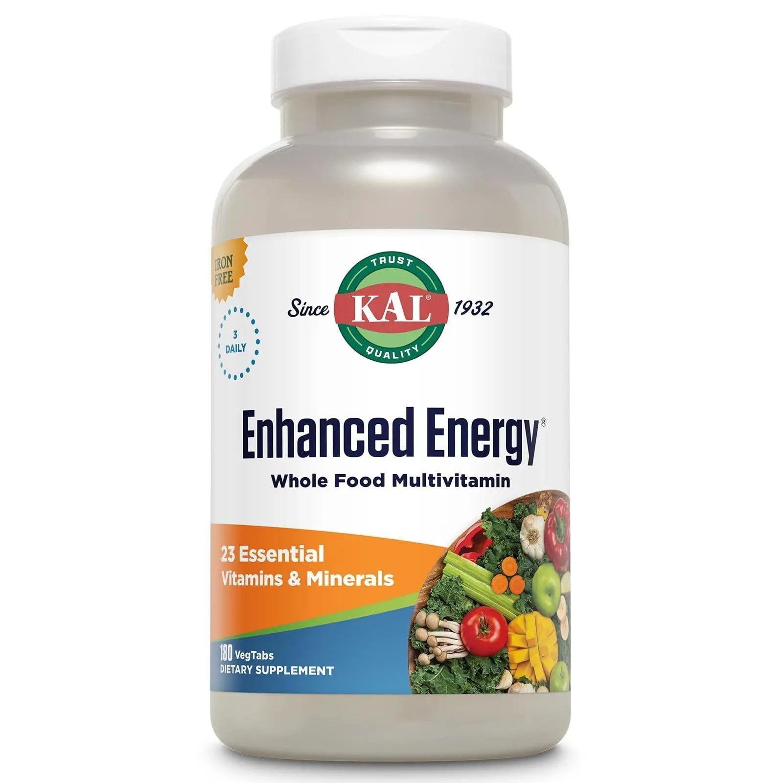 KAL® Enhanced Energy Multivitamin | Whole Food Based Vitamins & Minerals w/ Antioxidants, Digestive Enzymes & Natural Carotenoids | 180 Capsules - Maple Wellness Supplements