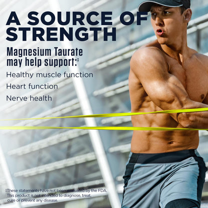 KAL Magnesium Taurate 400mg Plus Vitamin B6, Chelated Magnesium Supplement, High Absorption Magnesium Complex, Muscle and Heart Health Support, Vegan, Gluten Free, - Maple Wellness Supplements