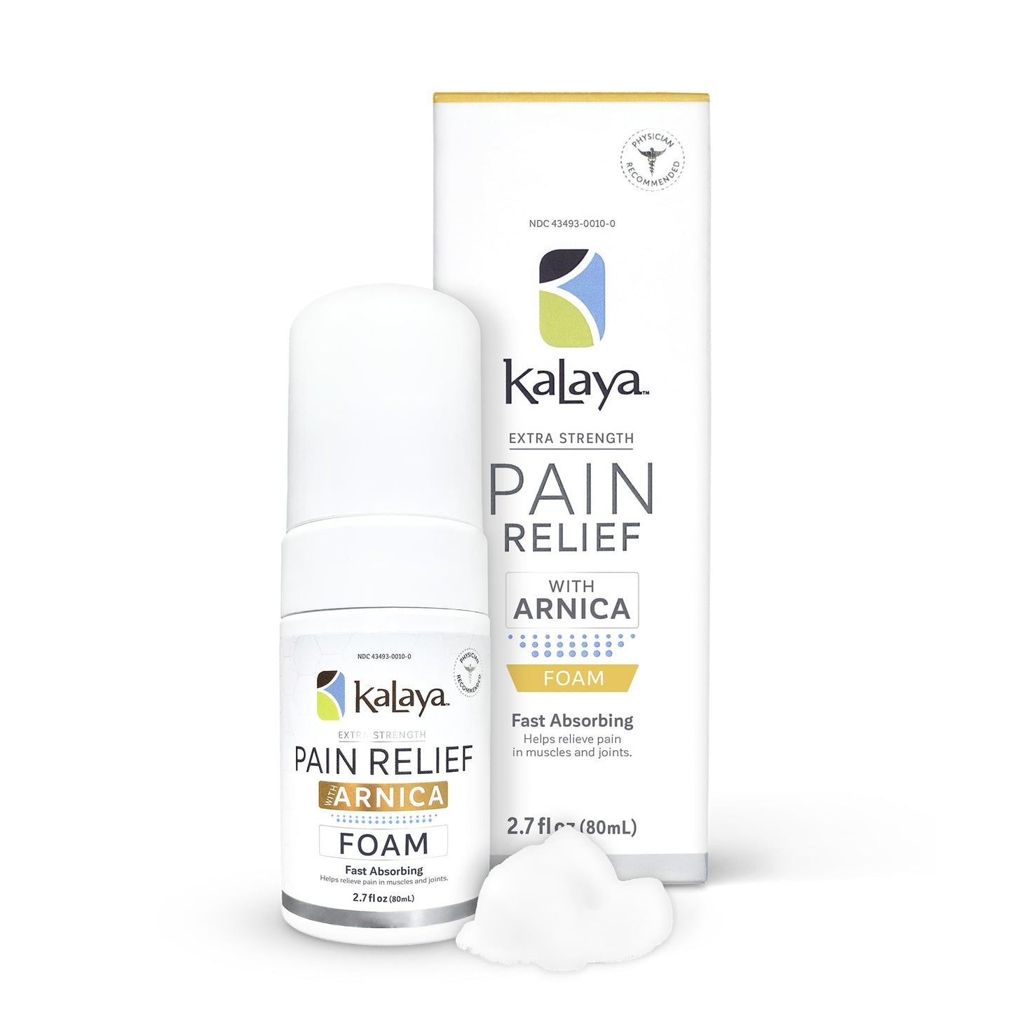 Kalaya Naturals Extra Strength Pain Relief Foam with Arnica - Supports Pain Relief in Muscle & Joints (2.7 Ounces) - Maple Wellness Supplements