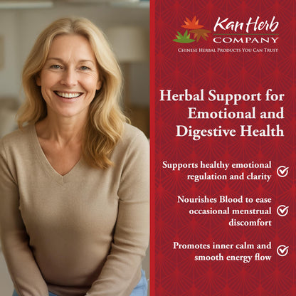 Kan Herbs Company Relaxed Wanderer – Traditional Chinese Herbal Formula to Support Mood, Digestion, and Menstrual Balance, Nourishes Blood, Eases Occasional Tension and Fatigue, 120 Tablets - Maple Wellness Supplements