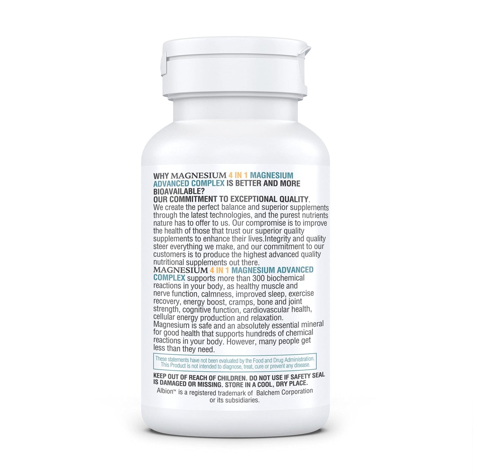 Kappa Nutrition Magnesium 4-in-1, 280mg Elemental Magnesium (Bisglycinate, Malate) + Zinc & Vitamin D3, Brain, Sleep, Energy, Muscle, Immune Support, 120 Vegan Capsules. - Maple Wellness Supplements