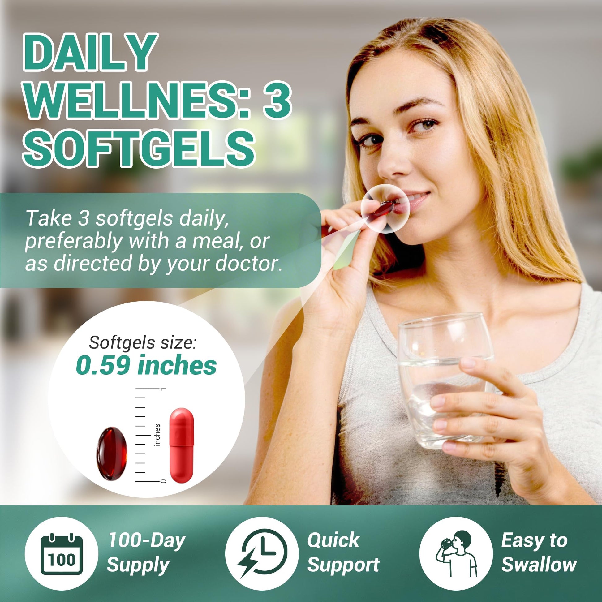 Kaseano Lymphatic Drainage Supplement 300 Softgels 21-in-1 Herbal Blend with Echinacea, Dandelion, Burdock Root Lymph System Support Fluid Balance & Immune System for Women & Men - Maple Wellness Supplements