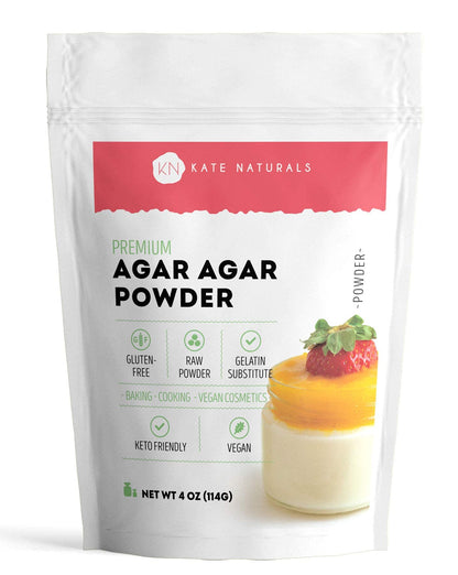 Kate Naturals Agar Agar Powder for Cooking & Petri Dishes. Vegan Gelatin Substitute Powder Unflavored for Gelatin Sheets - Maple Wellness Supplements
