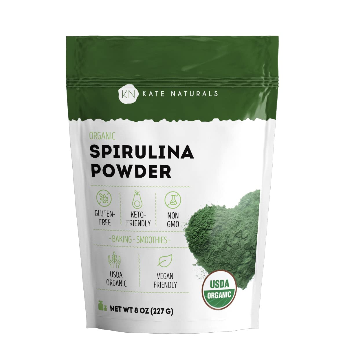 Kate Naturals Organic Spirulina Powder for Immune Support and Antioxidants. Nutrient Dense Superfood Supplement - Maple Wellness Supplements