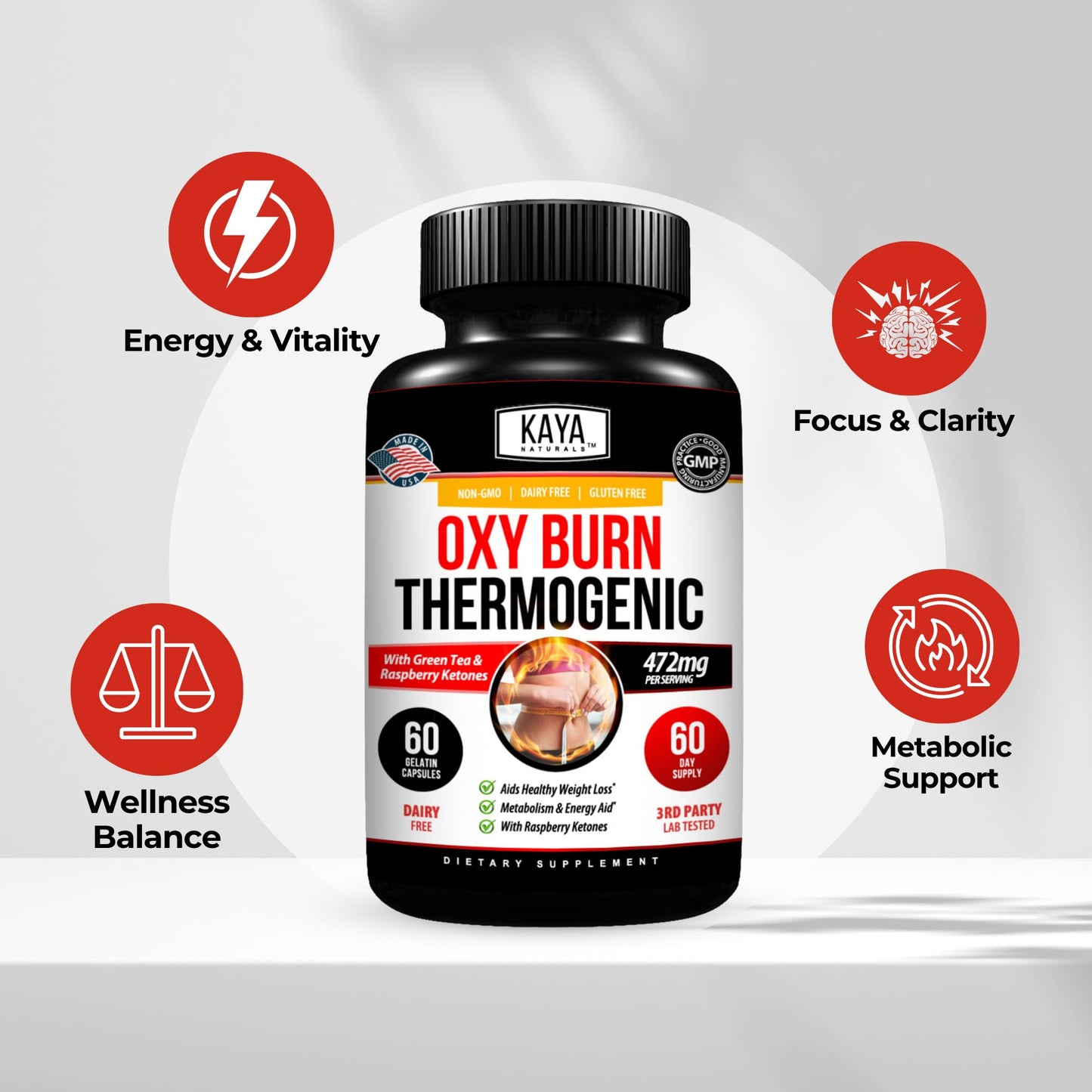 Kaya Naturals Supreme Fat Burner - Weight Loss Pills Women & Men - Appetite Suppressant Supplement - Powerful Thermogenic Diet Pills - Maple Wellness Supplements