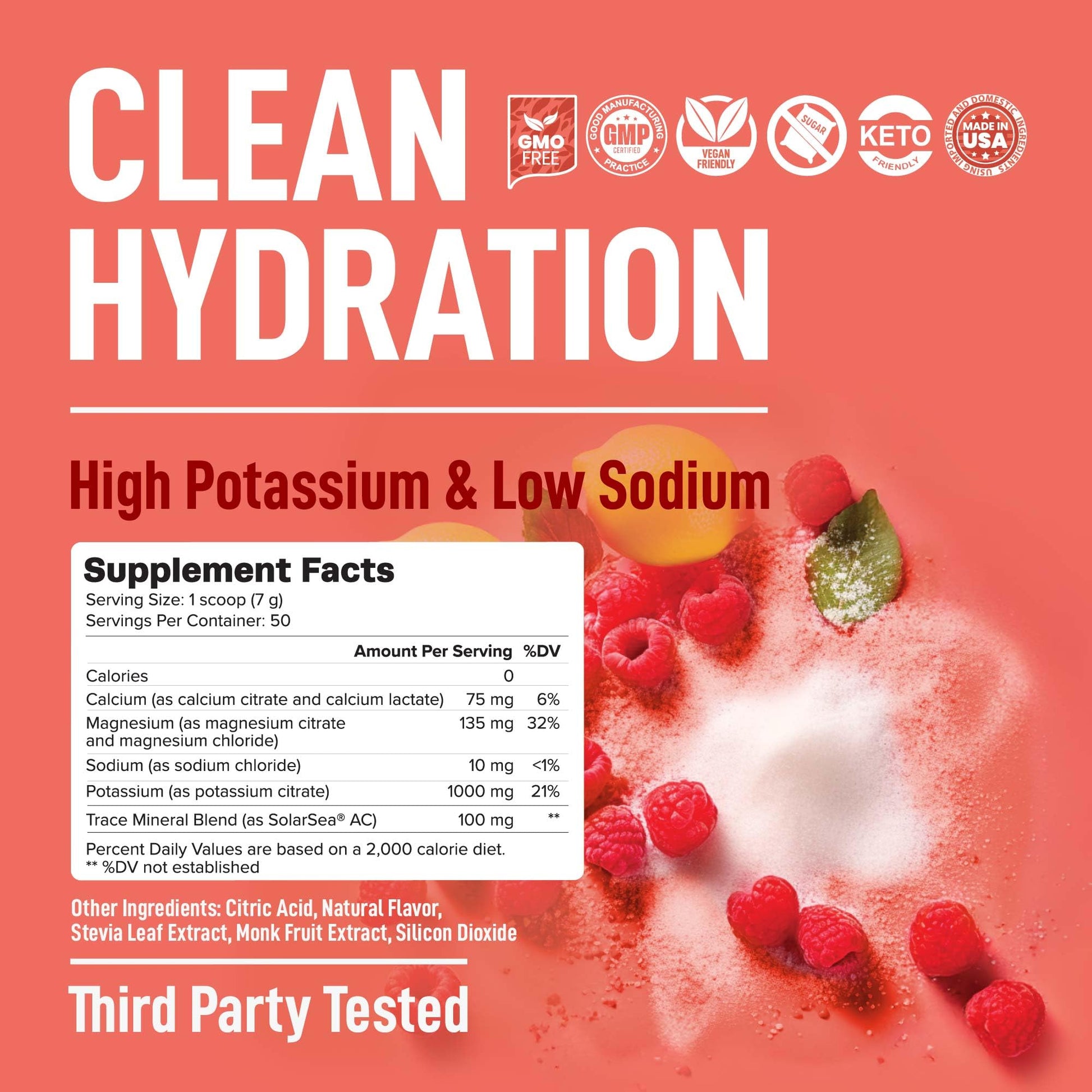 Keppi Electrolytes Powder – Raspberry Lemonade Flavor 50 Servings – No Sugar Hydration Supplement with Magnesium, Potassium, Sodium – Keto, Vegan - Maple Wellness Supplements