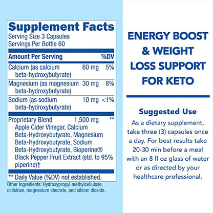 Keto BHB with Apple Cider Vinegar - Reach Ketosis Faster, Boost Energy, Suppress Craving - Maple Wellness Supplements