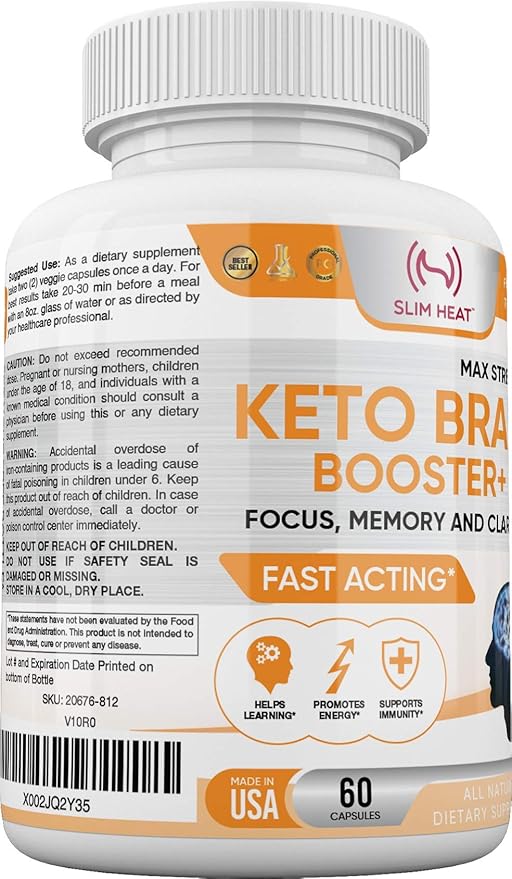 Keto Brain Booster - Brain Supplement - Focus, Concentration, Memory Neuro Supplement for Women & Men - Supports Learning, Energy, Immunity - All Natural, Non GMO, Made in USA - 60 Capsules - Maple Wellness Supplements