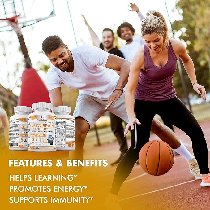 Keto Brain Booster - Brain Supplement - Focus, Concentration, Memory Neuro Supplement for Women & Men - Supports Learning, Energy, Immunity - All Natural, Non GMO, Made in USA - 60 Capsules - Maple Wellness Supplements