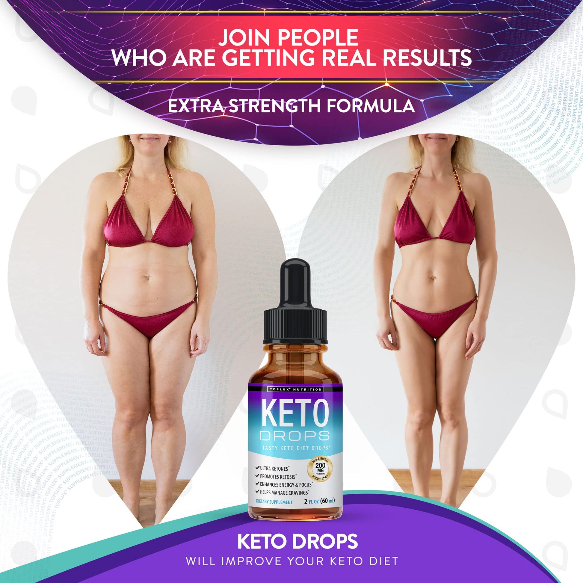 Keto Diet Drops Weight Loss Ketogenic Supplement - Premium Fat Burner Formula - Maple Wellness Supplements