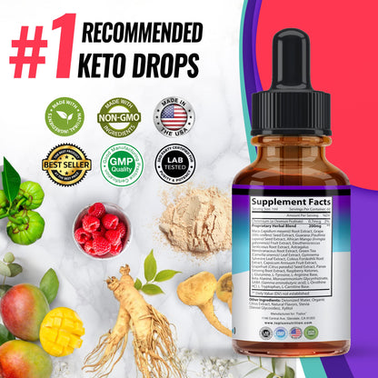 Keto Diet Drops Weight Loss Ketogenic Supplement - Premium Fat Burner Formula - Maple Wellness Supplements