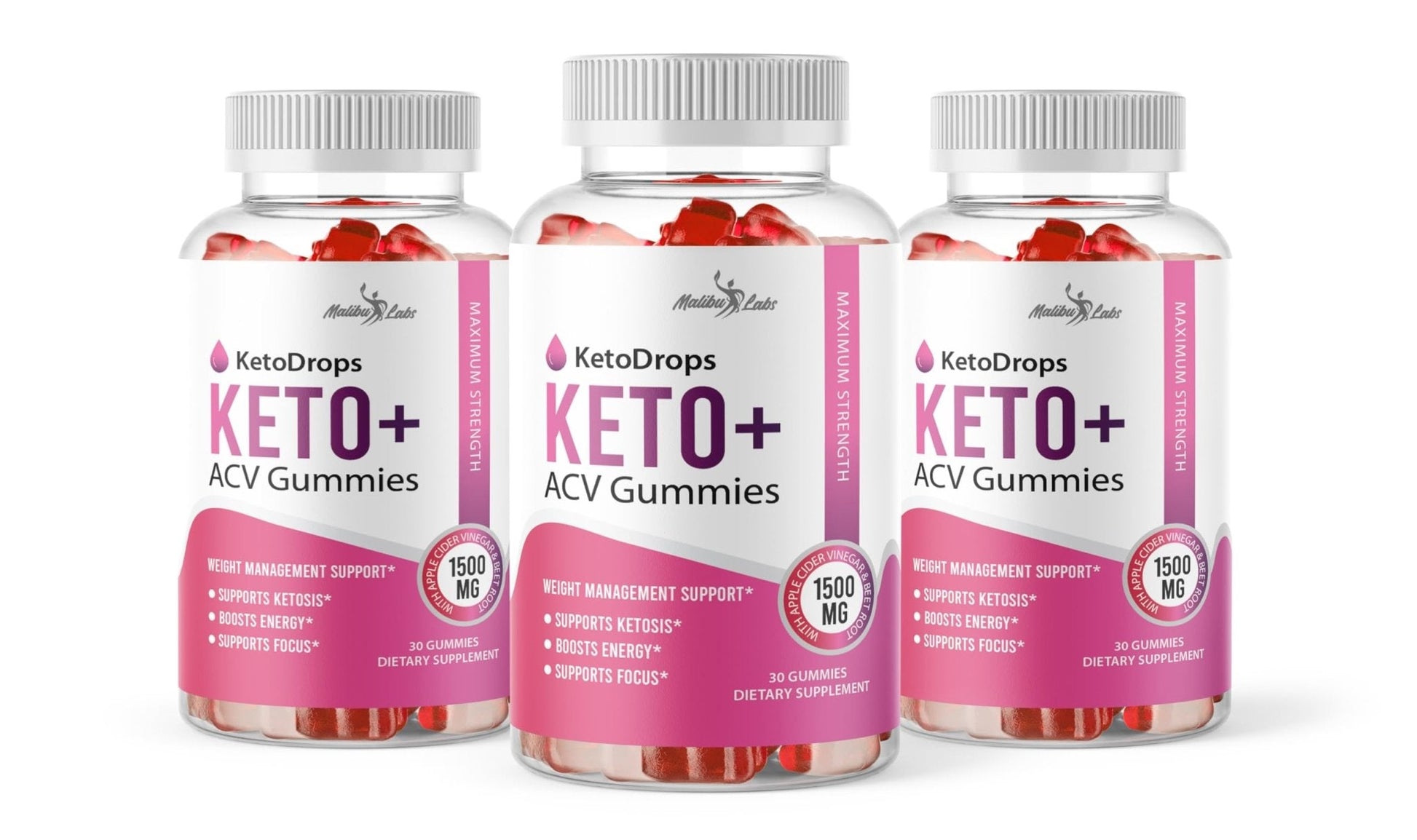 Keto Drops ACV Gummies Weight Loss - 1500mg Once a Day, Strong Time Released - Maple Wellness Supplements