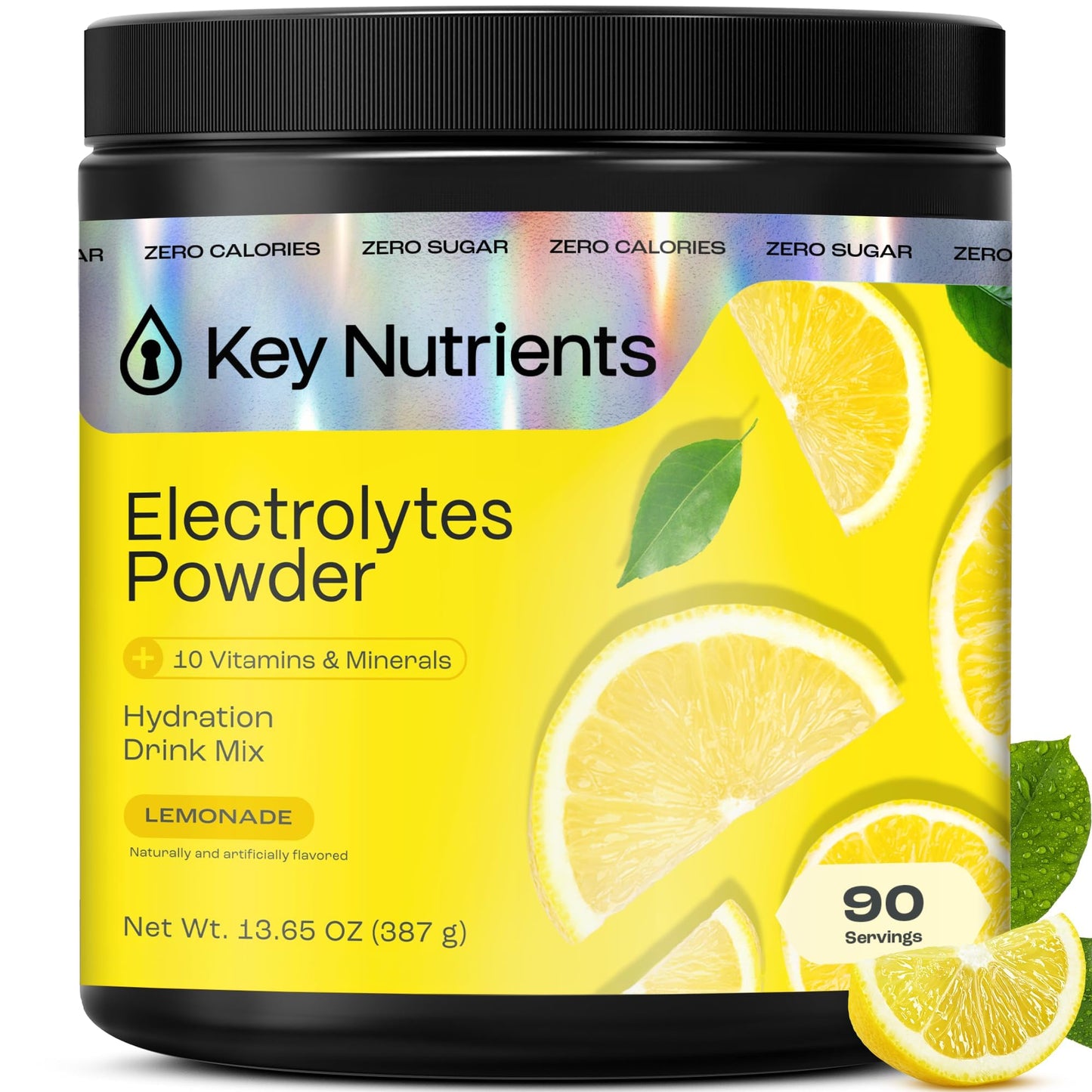 KEY NUTRIENTS Multivitamin Electrolytes Powder No Sugar - Refreshing Lemonade Electrolyte Powder - Sodium & Energy Supplement - Hydration Powder - Maple Wellness Supplements