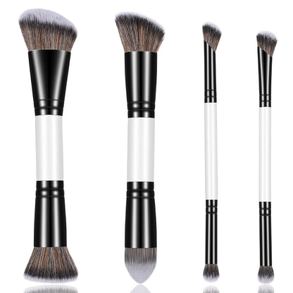 KFHENSOM 4PCS Foundation Contour Conceal Brush Set Dual-Ended Makeup Brushes Set Professional Powder Blush Concealer Eyeshadow Kabuki Foundation Brush Kit for Liquid Loose Powder Cream - Maple Wellness Supplements