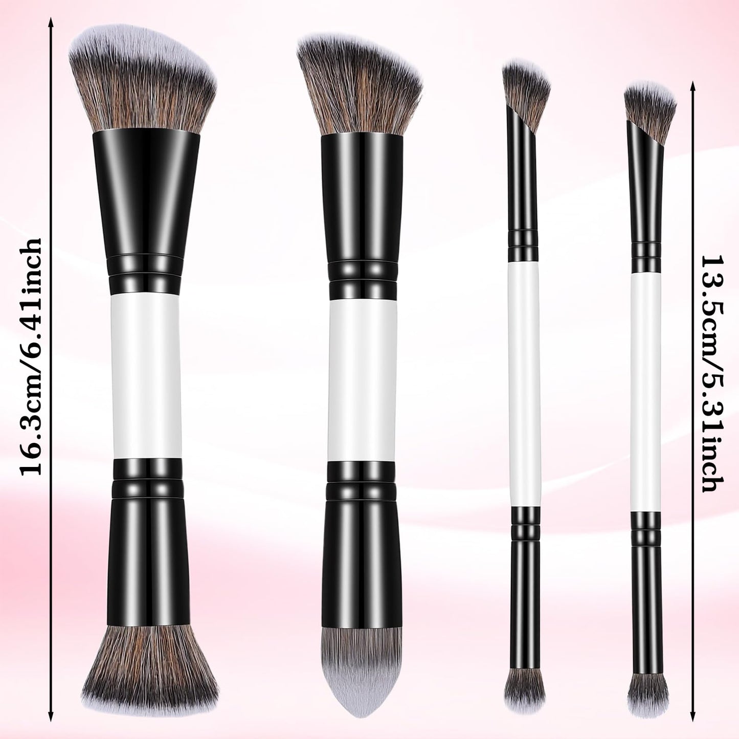 KFHENSOM 4PCS Foundation Contour Conceal Brush Set Dual-Ended Makeup Brushes Set Professional Powder Blush Concealer Eyeshadow Kabuki Foundation Brush Kit for Liquid Loose Powder Cream - Maple Wellness Supplements