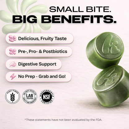 Kiala Nutrition Super Greens Gummies with 11x Organic Greens, Pre, Post & Probiotics, Antioxidants, Multivitamin, Fiber Supplement Supports Gut Health & Digestion, Dairy Free, Vegetarian, 60 Count - Maple Wellness Supplements